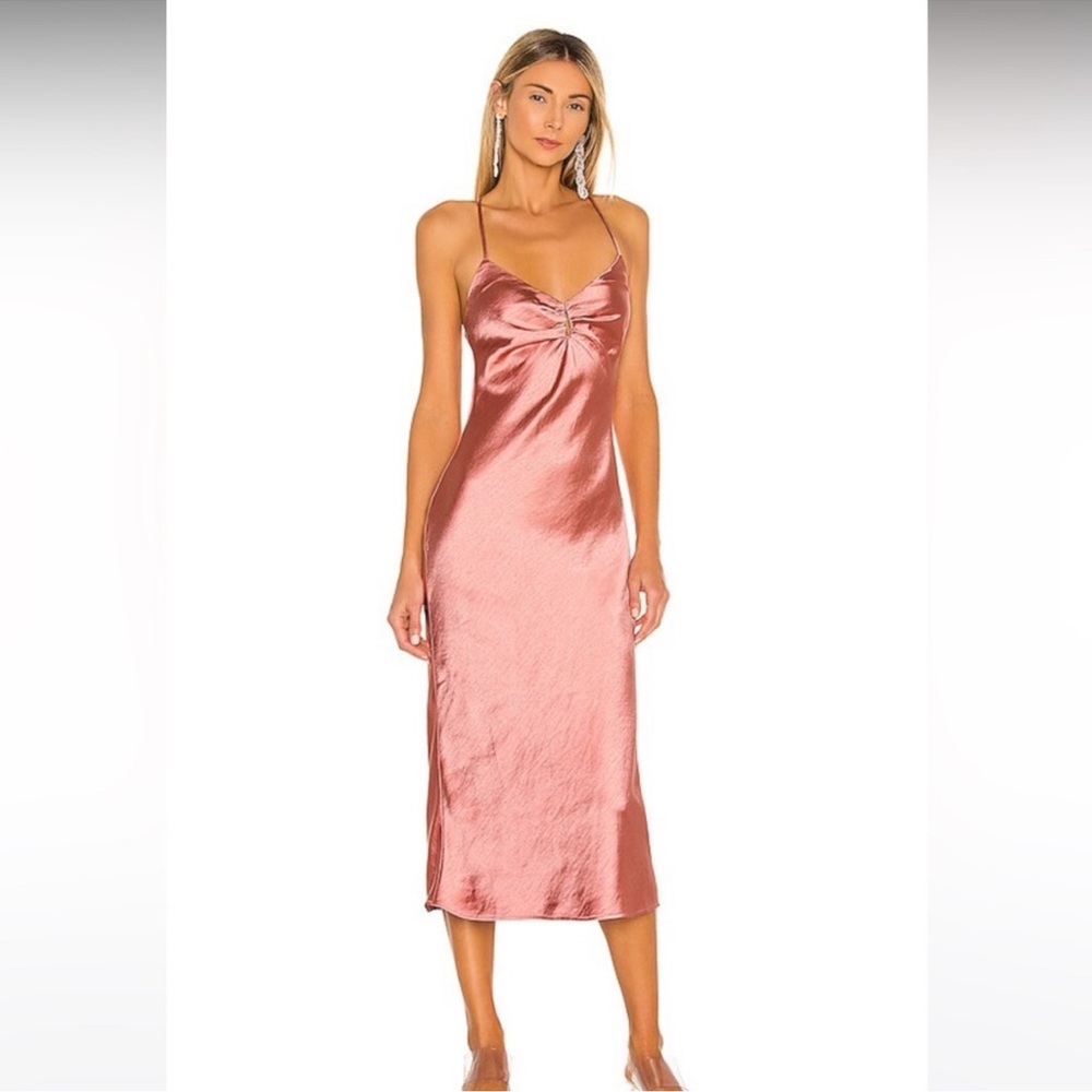 Camila Coelho Arnoldo Midi Dress in Rust